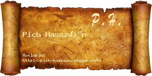 Pich Hasszán névjegykártya